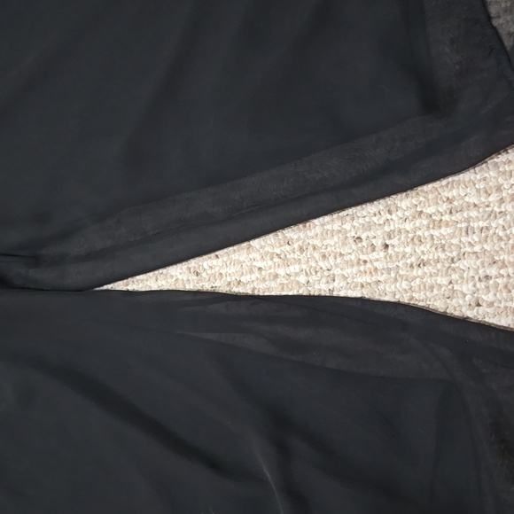Chic Black Wide-Leg Pants With Sheer Outer Layer - Picture 5 of 15